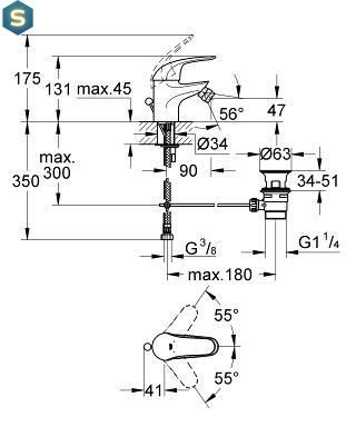 Змішувач для біде Grohe Euroeco 23263000