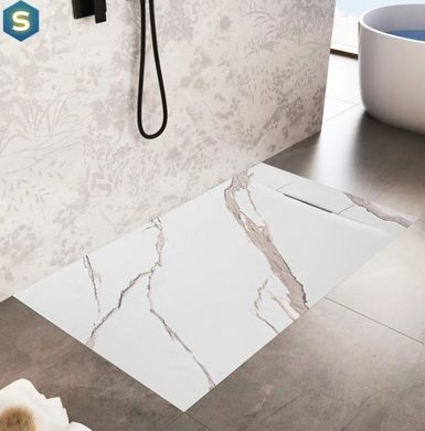 Душовий піддон Rea Bazalt 80x100 carrara white REA-K7000, Мармур