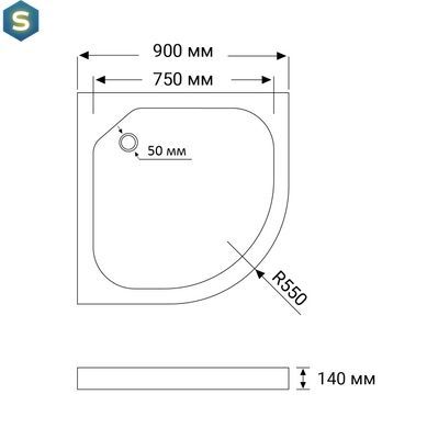 Душова кабіна кутова RJ Tulip 90x90 розсувна скло Linia 4 мм дрібний піддон black matt 90ВRZ081Linia, Черный матовый, чорний матовий