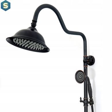 Душевая система Rea Retro Old black черный REA-P2366, Черный/золото