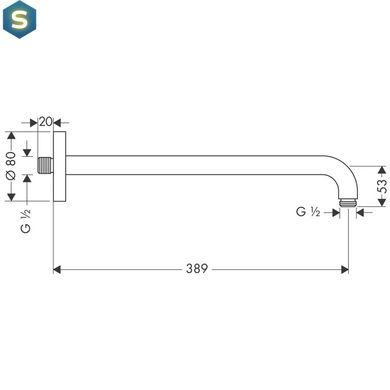 Кронштейн для верхнього душу Hansgrohe 389 мм Brushed Bronze 27413140