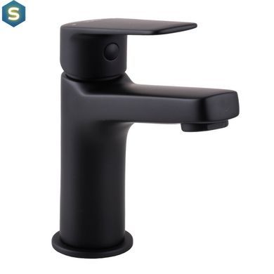 Смеситель для умывальника Topaz Capri TCA-15207-H44-BL картридж D25, H=140, шланги 45см, Черный матовый