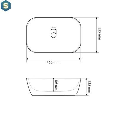 Умывальник VBI Ravenna black white glossy накладной VBI-011226, Черный/золото
