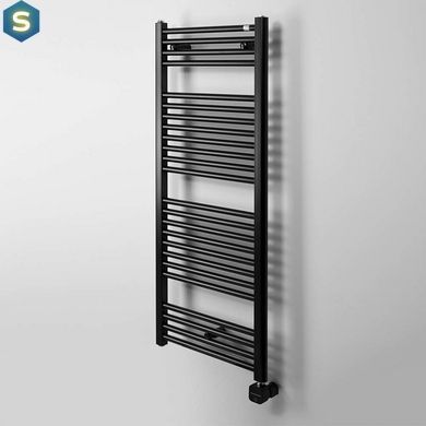 Рушникосушка електрична Zehnder Virando NEX 1226 x 500 мм чорна з прихованим підключенням (AB-120-050-9017-NEX-HID), Черный матовый, Праве, Електронний