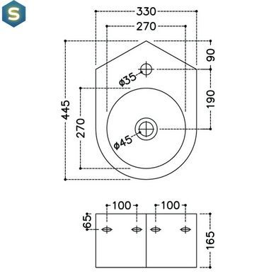 Умывальник Jaquar 35x46 JDS-WHT-25841, Белый