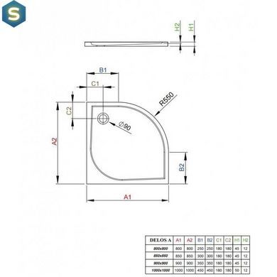 Душовий піддон Radaway Delos A 85x85 SDA8585-01