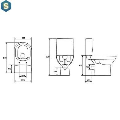 Унитаз-компакт Cersanit City Clean On 011 K35-036 с сидением Soft Close, Белый