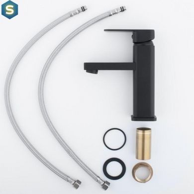 Змішувач для умивальника Yoka Seto 24 black низький BU.SETO 24 BLK, Черный матовый