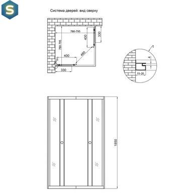 Душова кабіна Lidz Wawel SC80x80.SAT.LOW.GR, скло тоноване 4 мм без піддона, Хром матовий, Універсальна, тонованний