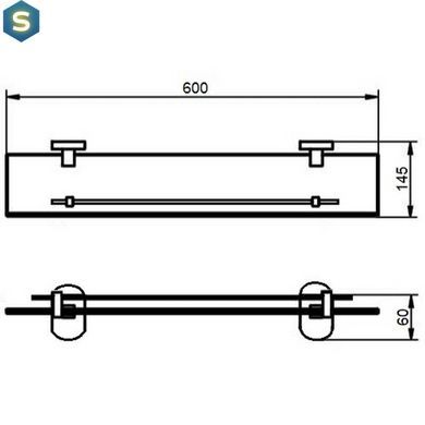 Полочка Qtap Liberty CRM 1153, Хром