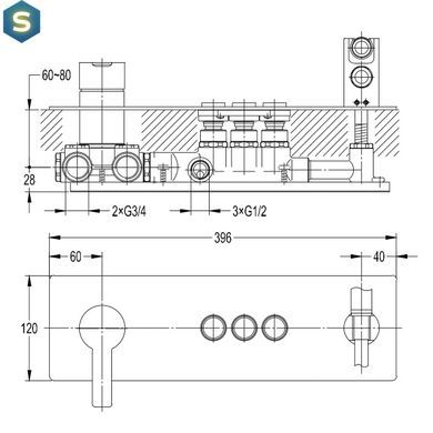 Душова система Imprese Smart Click ZMK101901204, Хром