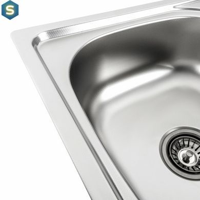 Кухонна мийка з нержавіючої сталі прямокутна Valeso декор 7848 (0,8/180 мм), Decor