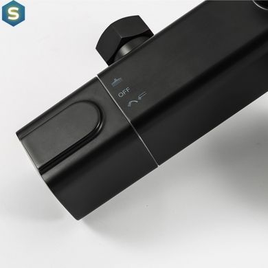 Душова система з термостатом Gappo G2491-6, вилив - перемикач на лійку, чорний, Черный матовый
