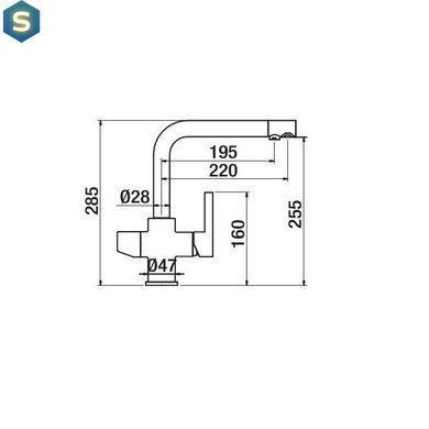 Смеситель для кухни на две воды GRB Kitchen Black 51831512, Черный/золото