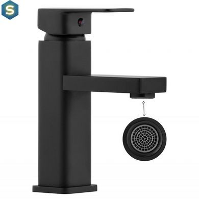 Змішувач для умивальника Yoka Seto 24 black низький BU.SETO 24 BLK, Черный матовый