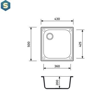 Кухонная мойка Adamant Compacta 430x500x200 белый 255223, Белый