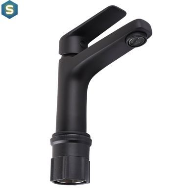 Смеситель для умывальника Topaz Capri TCA-15207-H44-BL картридж D25, H=140, шланги 45см, Черный матовый