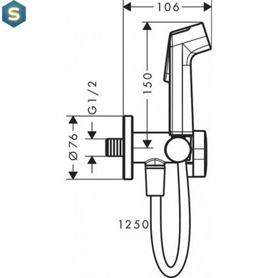 Набор гигиенического душа (запорный вентиль) Hansgrohe S EcoSmart+ на смешанную воду Chrome 29232000