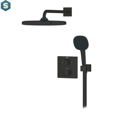 Душова система термостатична Grohe QuickFix Precision з Vitalio Comfort 250 348822430, Черный матовый