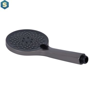 Смеситель для ванны Qtap Vlasta New (c душевым гарнитуром) QTVLA259GMB45643 Gunmetal Black PVD, Шлифованный черный хром