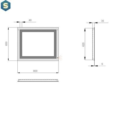 Дзеркало Sanwerk Лава "Квадра" 80x65 ZL0000160