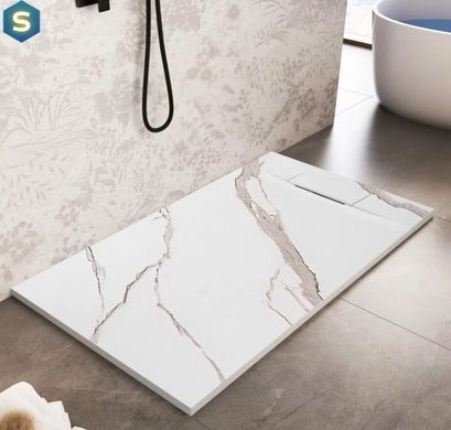 Душовий піддон Rea Bazalt 80x100 carrara white REA-K7000, Мармур