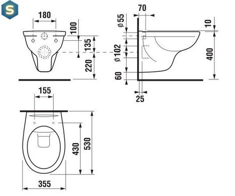 Унитаз подвесной Jika Dino Rimless H8603770000001 с сидением Soft Close, Белый