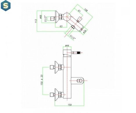 Смеситель для ванны Fiore Xenon черный матовый 44NN5150