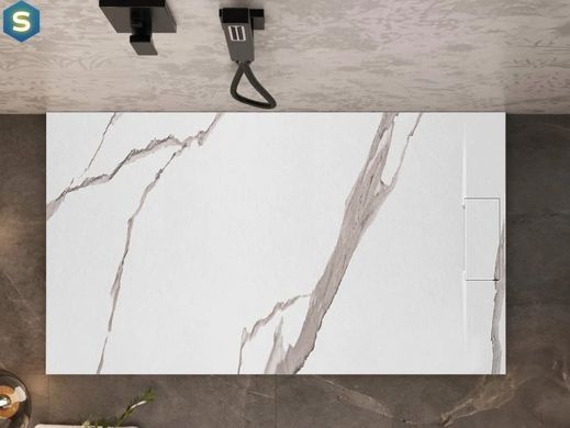 Душовий піддон Rea Bazalt 80x100 carrara white REA-K7000, Мармур