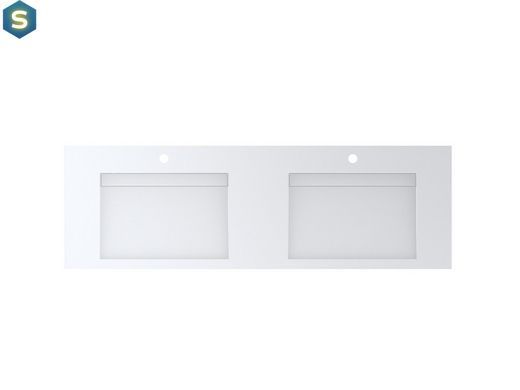 Умивальник Miraggio Agness 1500 глянсовий з литого мармуру 1502x479x140 00113801, Білий