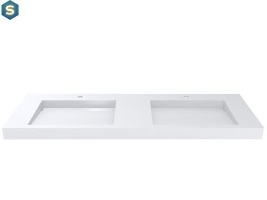 Умивальник Miraggio Agness 1500 глянсовий з литого мармуру 1502x479x140 00113801, Білий