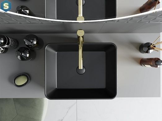 Умивальник Mexen Catia brushed gold black matt накладний MEX-21314877, Золотий
