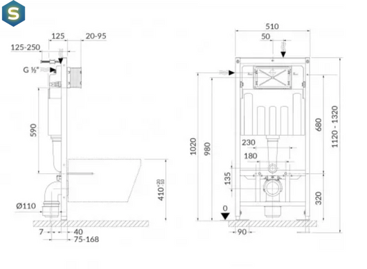 Инсталляция для унитаза Cersanit Tech Line Opti K97-492