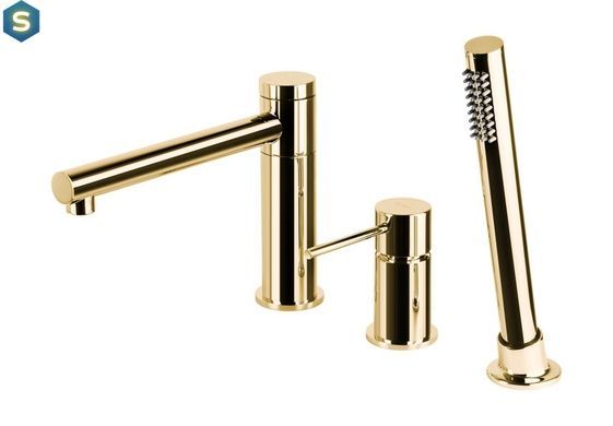 Змішувач для ванни Corsan Lugo gold на борт ванни CMB7542GL, Золотий