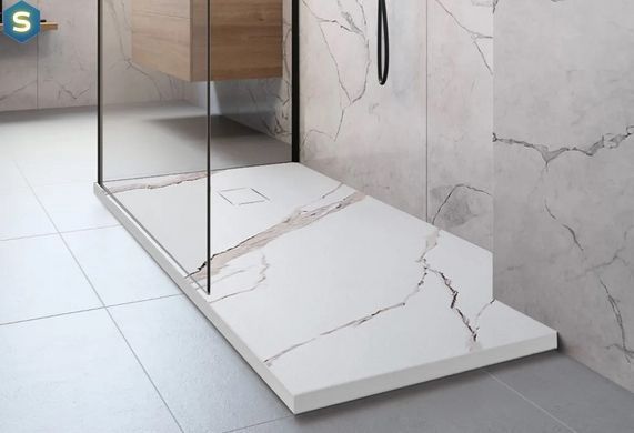 Душовий піддон Rea Bazalt 80x100 carrara white REA-K7000, Мармур