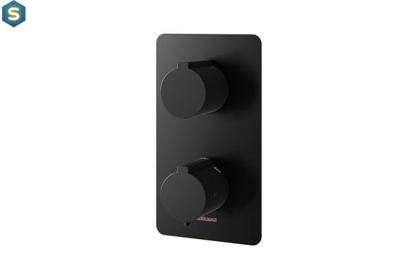 Душевая система Kohlman Experience 30 black с термостатом + BOX скрытого монтажа KPL-QW433EBR30, Черный матовый