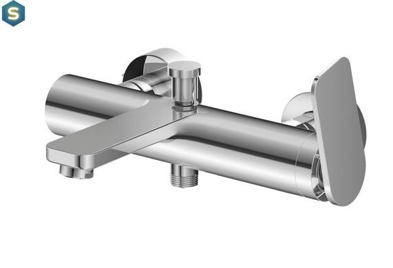 Смеситель для ванны Kohlman Wexpo хром настенный с изливом KPL-QW110W, Хром