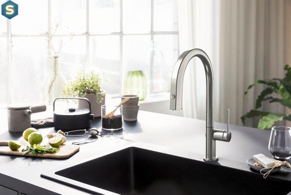 Змішувач Hansgrohe Aqittura M91 FilterSystem 210 1jet pull-out кухонний 76803800 Stainless Steel Finish