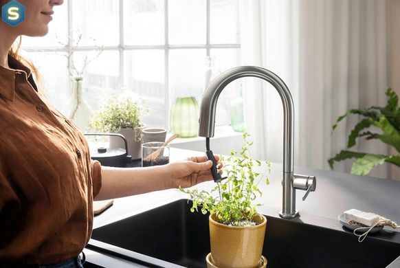 Змішувач Hansgrohe Aqittura M91 FilterSystem 210 1jet pull-out кухонний 76803800 Stainless Steel Finish