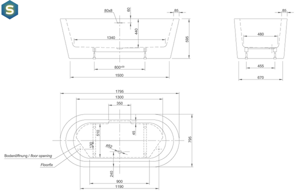 Ванна акриловая отдельностоящая Knief Hot 180x80 0100-272-06