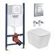 Комплект 4 в 1: Інсталяція GROHE Rapid SL 3 в 1 3884966Q + Унітаз безободковий Kroner Eifel WHI483429 TORNADO з сидінням Slim Duroplast / Soft-close / Quick relase KE483429WHIT (3884966KE483429)