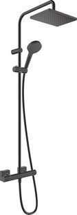 Душова система Hansgrohe Vernis Shape Showerpipe 230 1jet EcoSmart з термостатом Matt Black 26097670