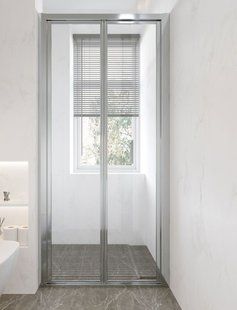 Душові двері Koller Pool двосекційні Line Pro 900мм хром скло 6мм прозоре LNPRB90C, Універсальна, прозорий, хром