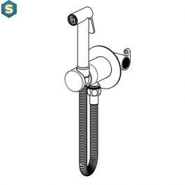 Гигиенический душ скрытого монтажа Paffoni new Bidet Kit с запорным смесителем steel ZDUP128ST, Нержавеющая сталь