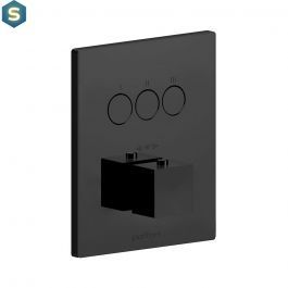 Душова система Paffoni Shower з термостатом та виливом 200x200 мм black matt KITCPT519NO200, Черный матовый