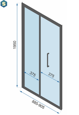 Душова кабіна Rea Rapid Fold 90x90 black REA-K6422 + REA-K6419, Черный матовый, Універсальна, прозорий, чорний матовий