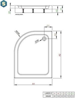 Душевой поддон Radaway Laros E Compact 100x80 SLE81017-01R