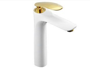 Смеситель для умывальника Mexen Lily white gold высокий MEX-73610-25, Белый