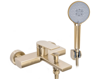 Змішувач для ванни Rea Verso настінний з виливом brushed gold REA-B6565, Золотий