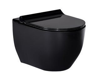 Унітаз підвісний Volle Amadeus 13-06-055Black з кришкою Soft Close, Чорний/золото